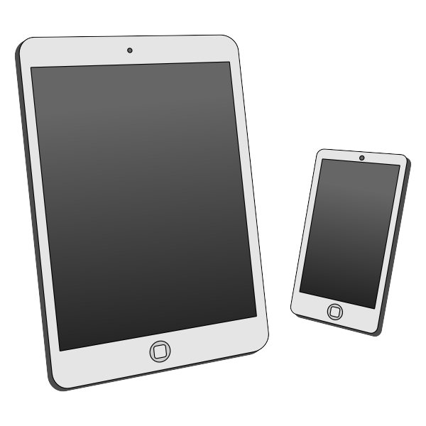 デジタルサイネージコントローラーのフリー素材　タブレット・スマートフォン